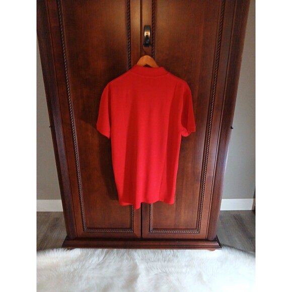 NEW Polo Ralph Lauren Men's Classic-Fit Mesh Polo Shirt Size L Red/Navy Logo - Picture 4 of 10